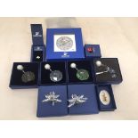 10 boxed Swarovski ornaments and pendants