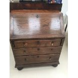 A 1940's oak bureau