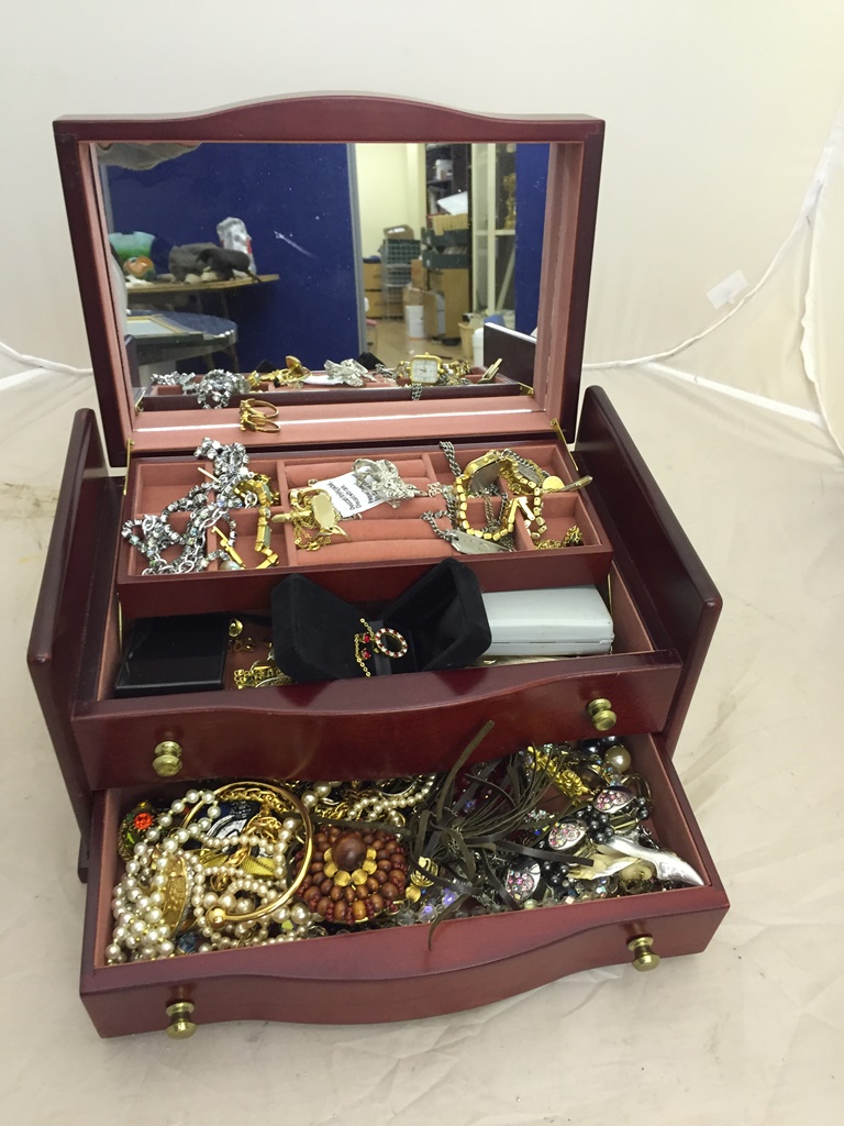 A box of dress jewellery