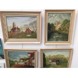 S G Rhodes (20th century): Four oils on canvas of rural scenes to inc.