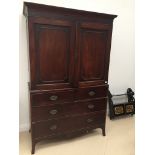 A George III mahogany linen press