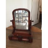 A 19th century mahogany table mirror