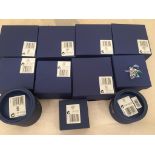 11 boxed Swarovski teddy bears to inc cowboy etc