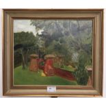 Circle of Duncan Grant (1885-1978): Garden study, oil on board,