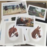 A quantity of prints to inc horse racing examples