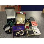 A quantity of dress jewellery to inc a Prada key ring, necklaces,