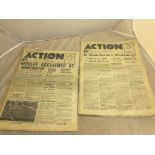 Two original "Action" Mosley British Union Of Fascists papers