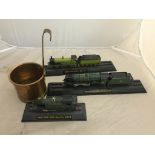A collection of GWR items, inc trains, milk ladle, plaques,