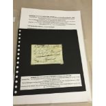 Autograph Free Front Letter Duke of Wellington to the Duke of Beaufort,