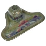 A Moorcroft "Claremont" Pattern Inkwell: Designed by William Moorcroft, painted green,