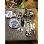 A collection of Delft ornaments,