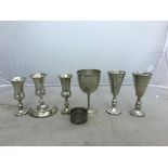 Five hallmarked silver Kiddush cups;