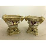 A pair of 19th century Royal Crown Derby pot pourri urns