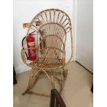 A bamboo style rocking chair