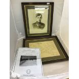 Framed RFC items; together with a pilot photograph and a Certificate for T G Speake,