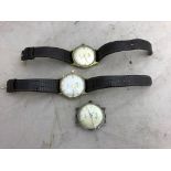 Three vintage Avia day date automatic wristwatches