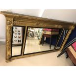 A 19th century gilded overmantle mirror