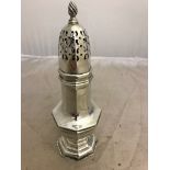 A late Victorian silver sugar caster