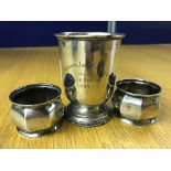 A hallmarked silver tankard;