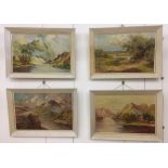 A set of four highland loch landscape oils, each signed F. E.