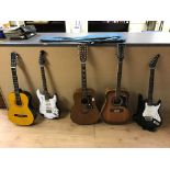 Five guitars to inc 12 strings,