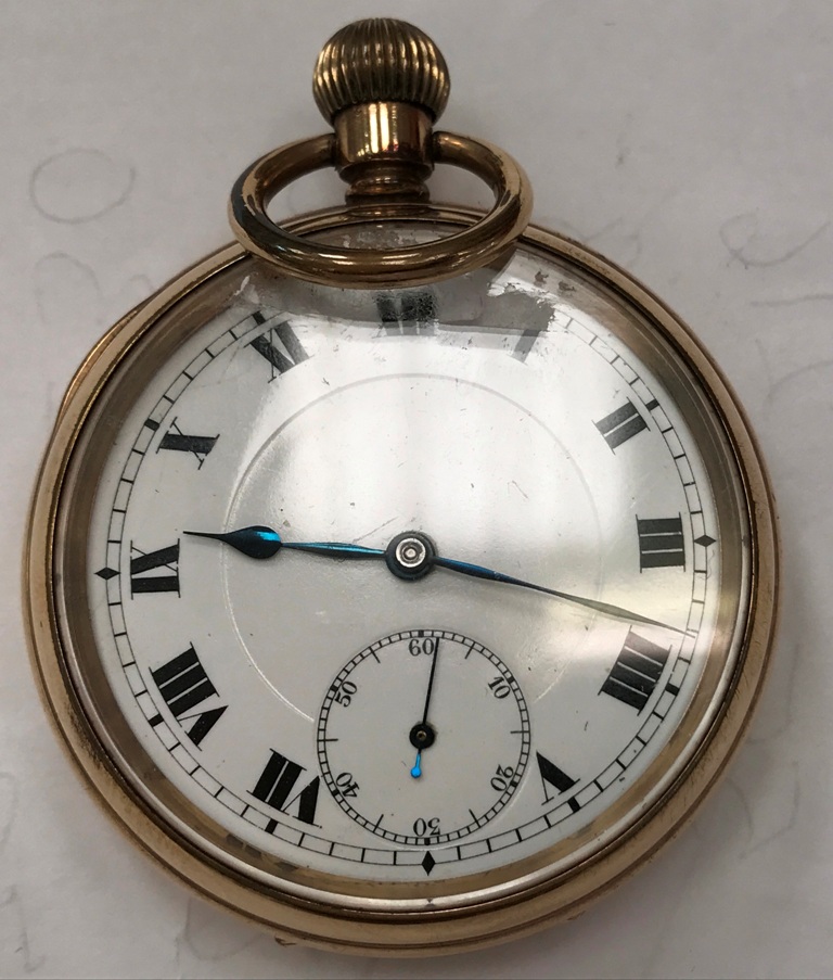 A gold-plated pocket watch