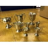 A quantity of silver items to inc trophies etc