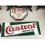 A cast-iron Esso sign;