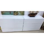 Three white office 3 drawer chests