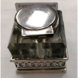 A HM silver inkwell and pen holder