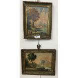 Italian School: A pair of oils on panel of landscape subjects, each approx.