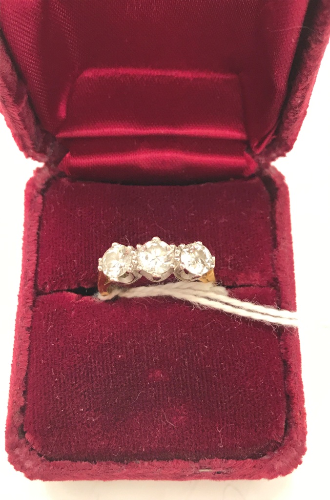 A diamond trilogy ring