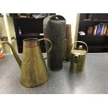 Brass and copper items to inc a 19th century Portugal alcacovas bell