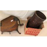 Vintage foot bellows and irons