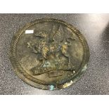 A heavy bronze armorial plaque: Loyal Devior of HMS Grenville
