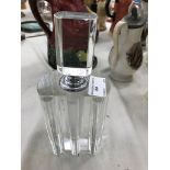 A glass Deco-style perfume bottle