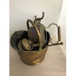 A quantity of brass to inc scuttle,