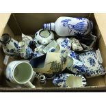 A quantity of Delft ceramics to include cruets,