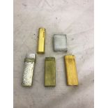 Five lighters, Dunhills, Christian Dior,