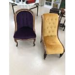 Two Victorian easy chairs