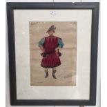 Russian School (19th/20th century): A figural costume portrait study, watercolour,