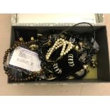 A quantity of clean dress jewellery to inc bracelets, necklaces, clip-on earrings,
