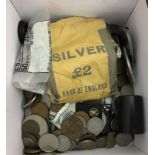 A box of mixed World and GB coins