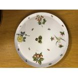 A large Herend hand-painted tray decorated with nuts,