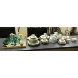 A quantity of ceramic dinnerware to inc Crown Derby, Old Country Roses, early glass,