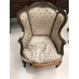 An 18th/19th century giltwood chair,