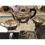 A silver teaset by E Viner,