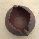 A Van Briggle Colospys acorn and leaves bowl in maroon glaze