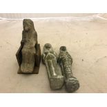 Three original unglazed Ushabtis,