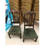 A pair of bobbin-turned oak chairs